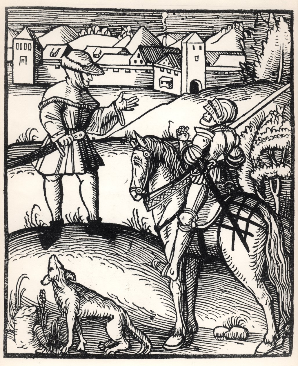 Le chevalier et le paysan - German School