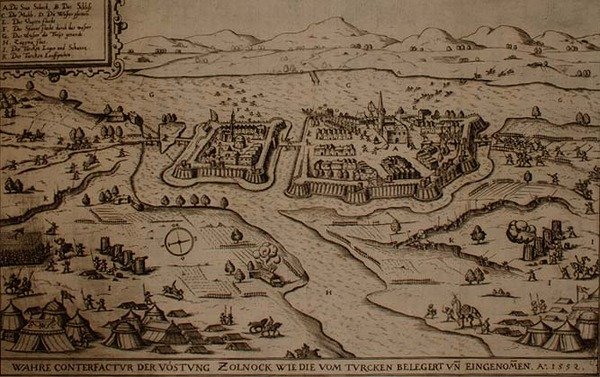 Le Siège de Zolnock par les Turcs en 1552, illustration d