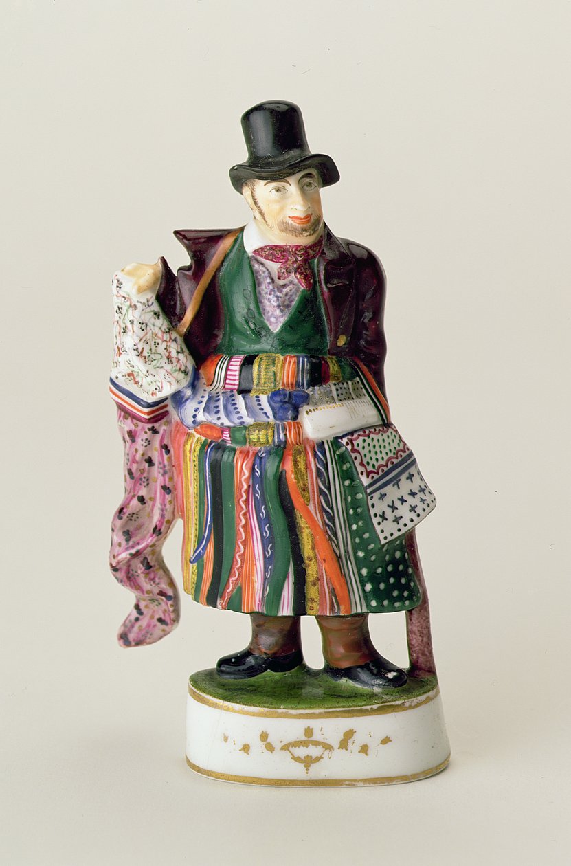 Le vendeur de mouchoirs, figure de Meissen dans le style de Johann Joachim Kandler (1706-75) (céramique) - German School