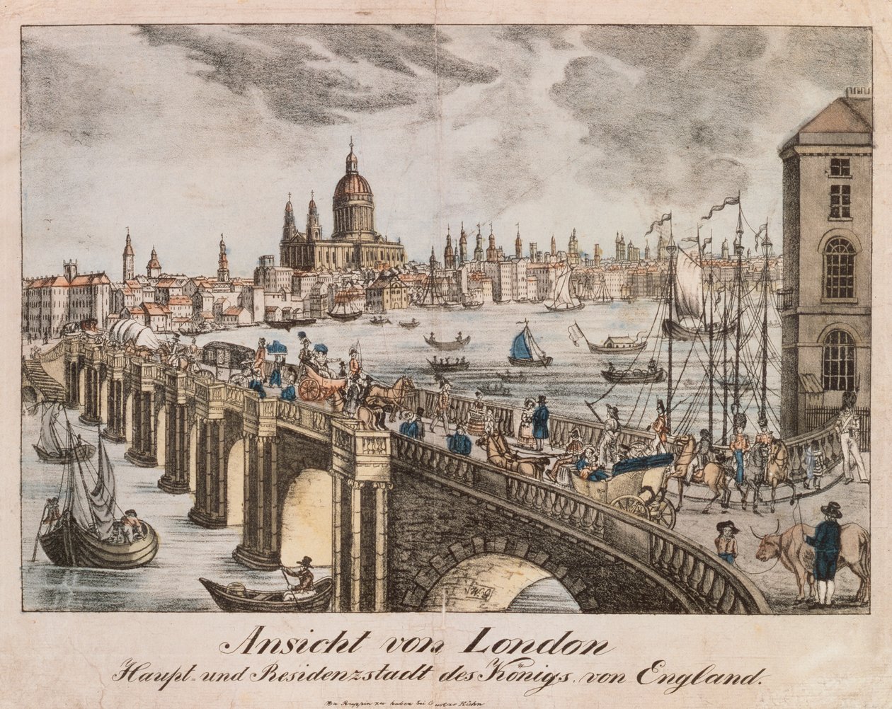Vue de Londres, de Neuruppiner Bilderbogen, 1830 - German School