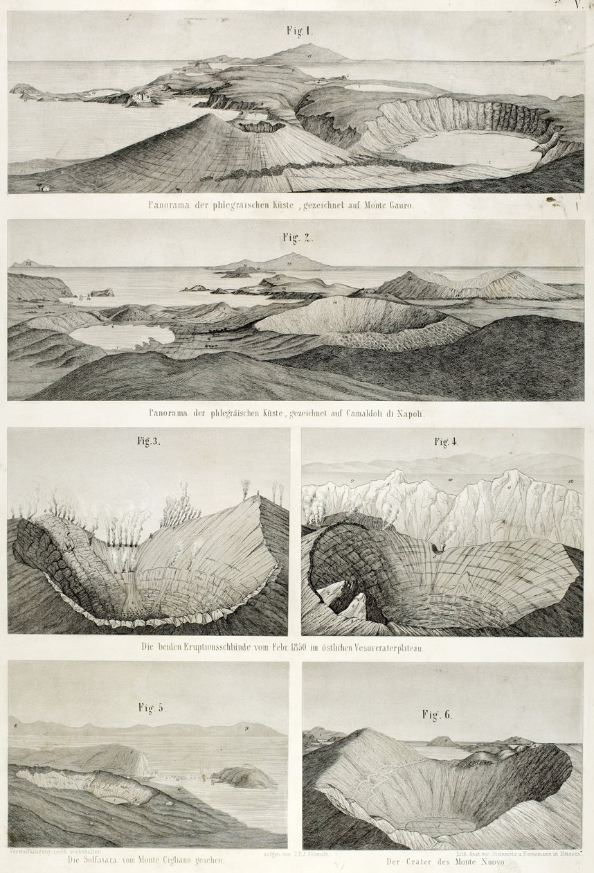 Vue de la côte phlégréenne, dessinée depuis le Monte Gauro - German School