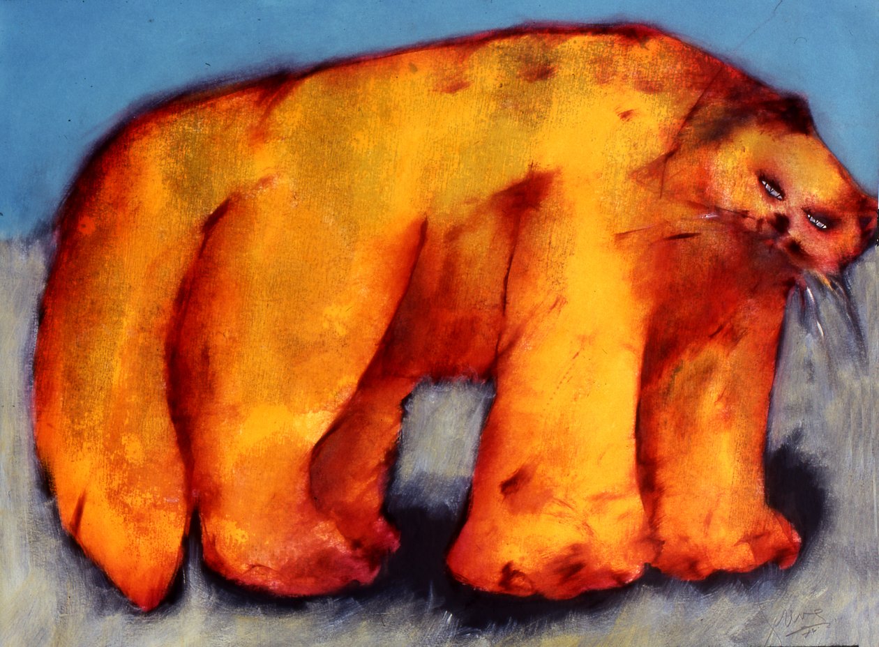 Grand chat, c 1980 (acrylique sur papier) - Gerrit Greve