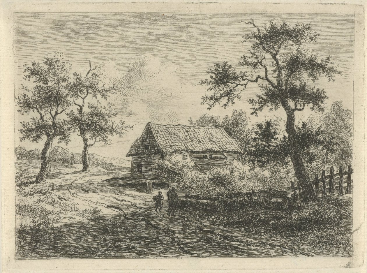 Paysage avec deux figures en chemin - Gerrit Jan Michaëlis