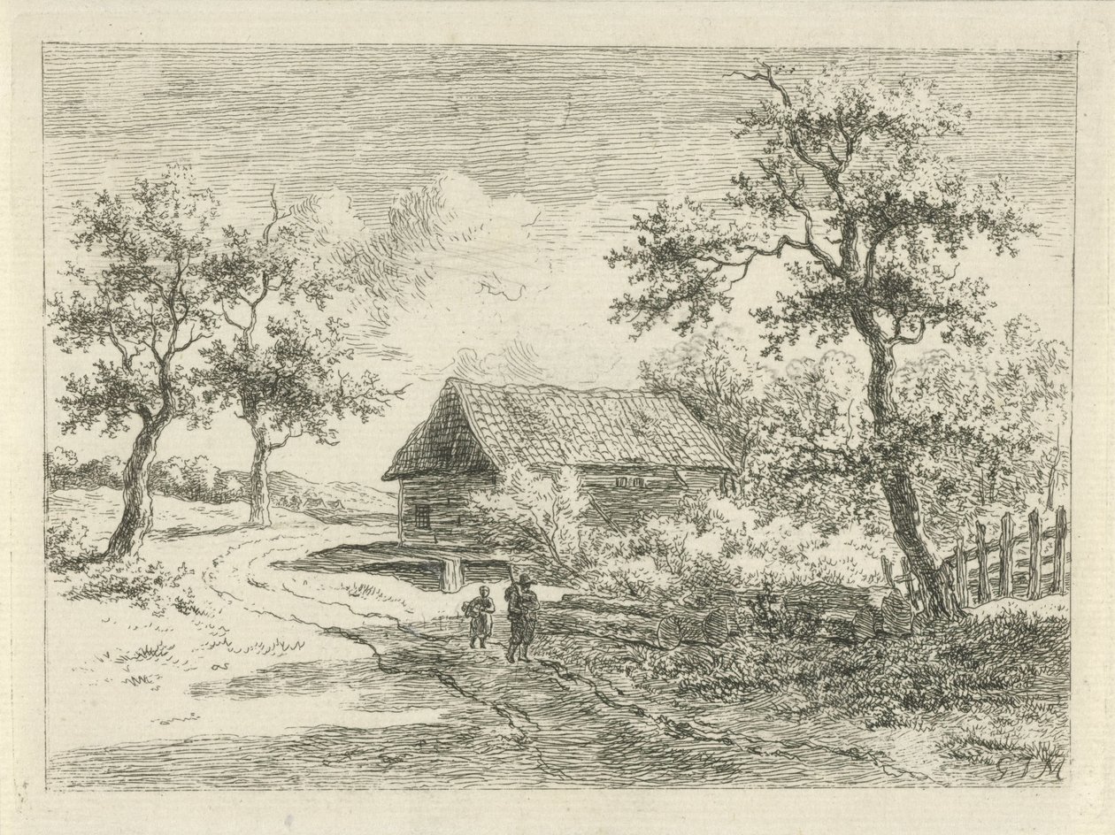 Paysage avec deux figures en chemin - Gerrit Jan Michaëlis