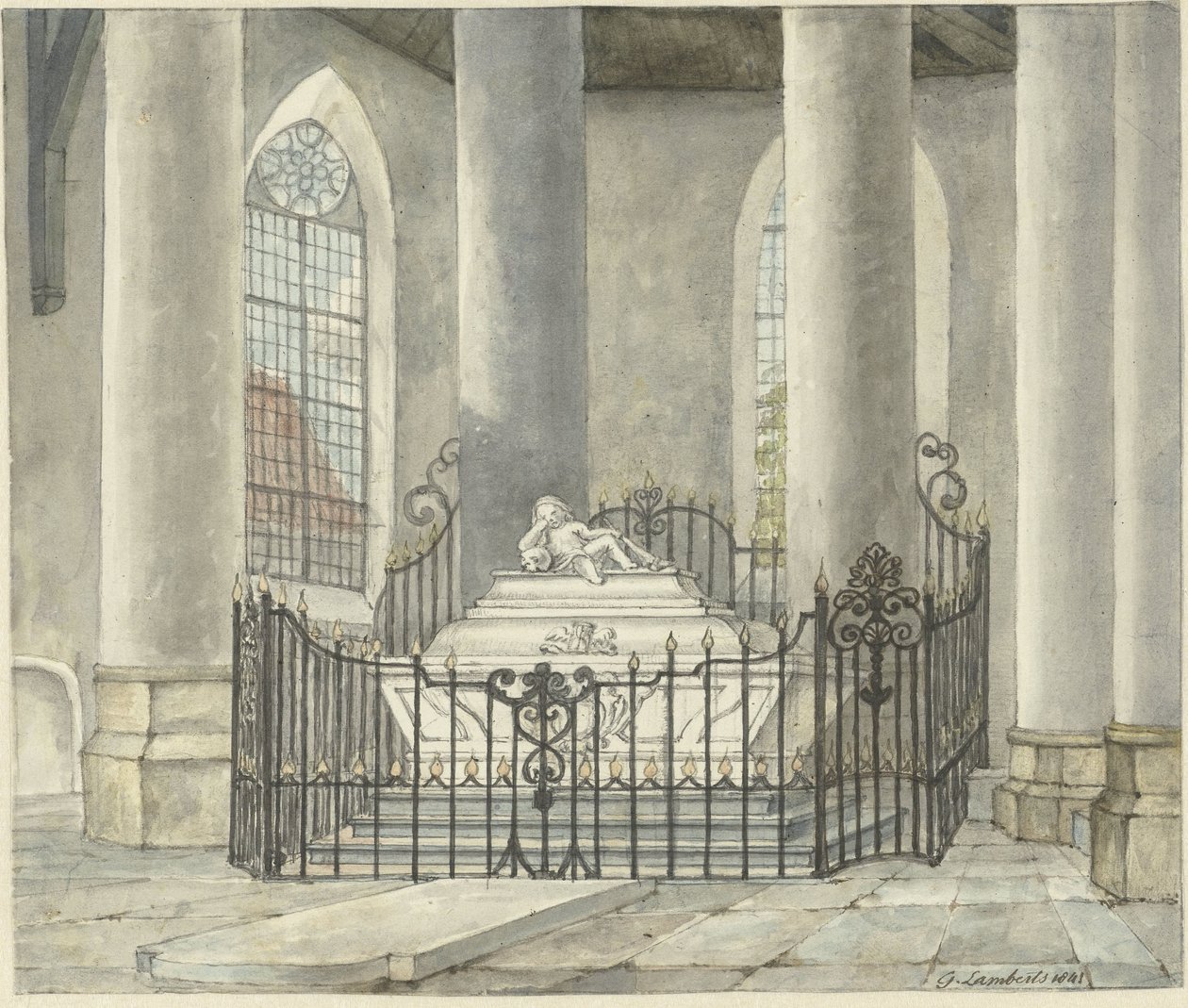 Monument funéraire de Catharina Alida van der Dussen, dans une église à Culemborg - Gerrit Lamberts