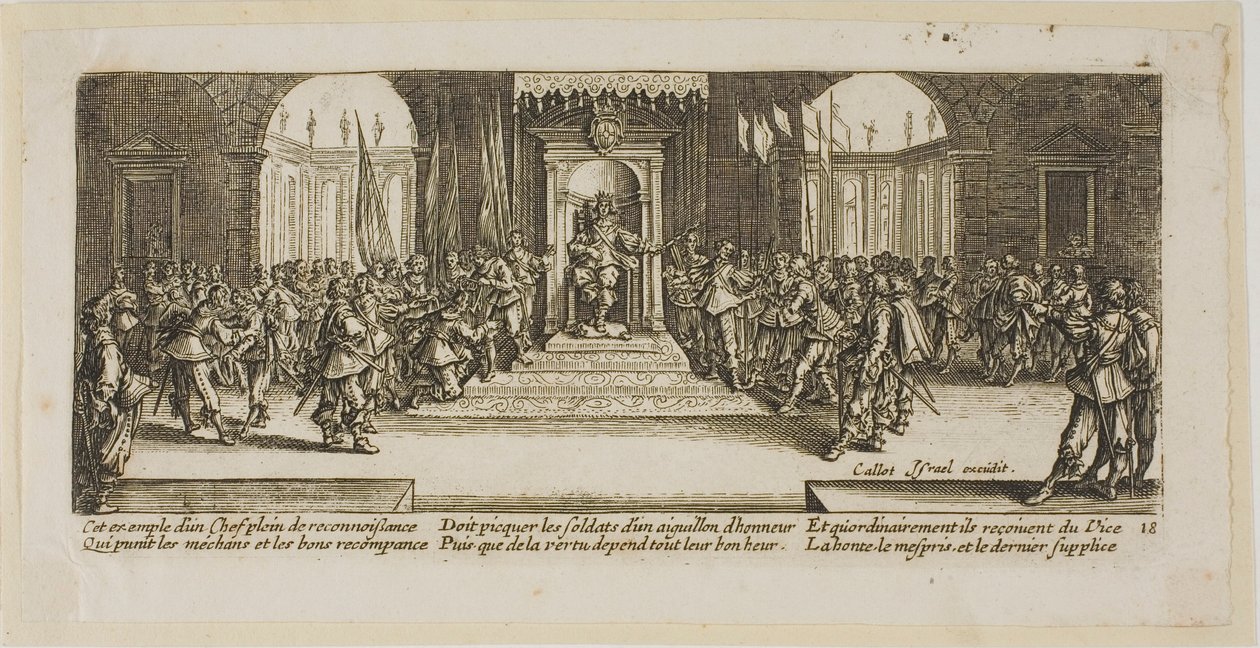 Distribution des récompenses, planche dix-huit de Les grandes misères de la guerre - Gerrit Lucasz van Schagen