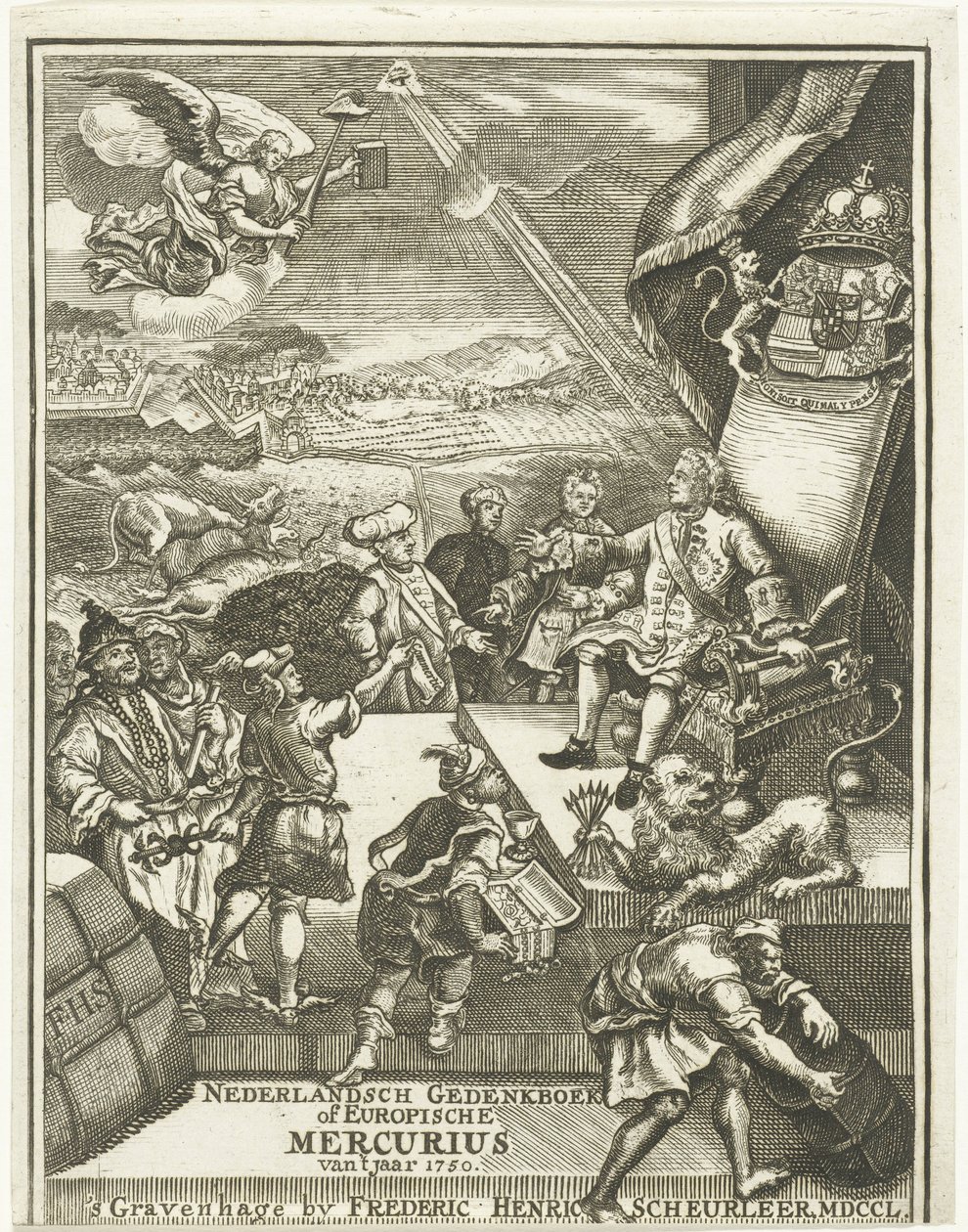 Page de titre pour le Mercure Européen de 1750 - Gerrit Sibersma (possibly)