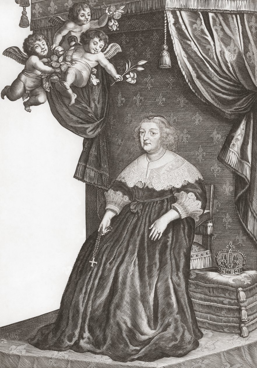 Marie de Médicis, reine de France. Portrait (impression) - Gerrit van (after) Honthorst