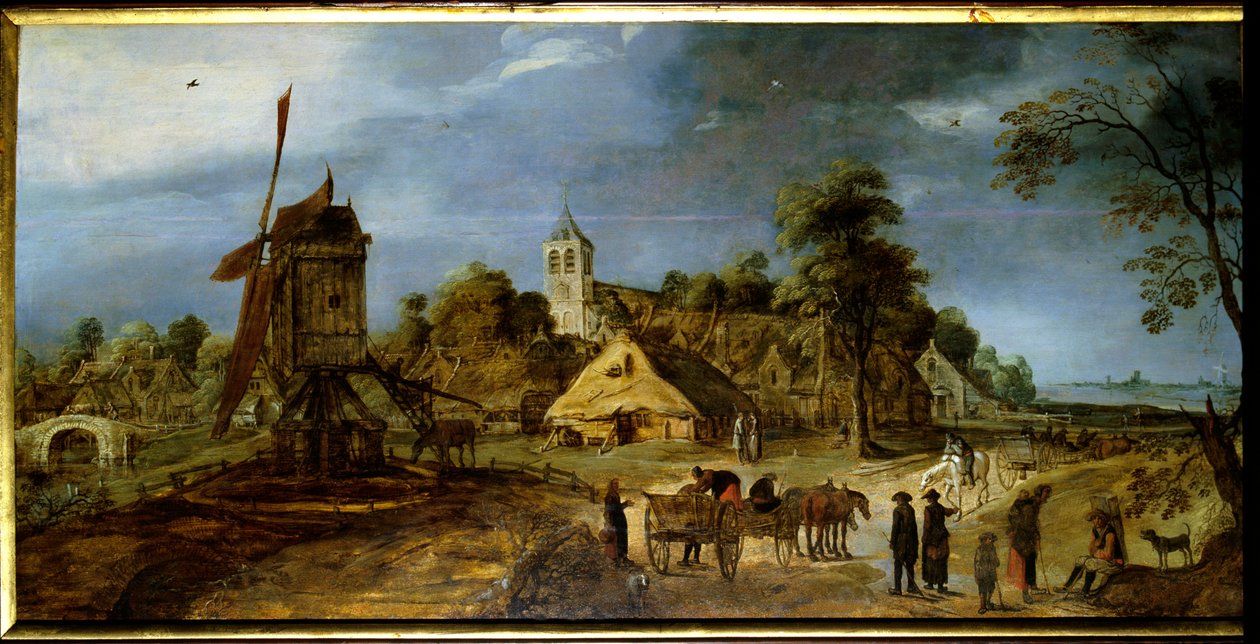 Une rue de village - Gerrit van Honthorst