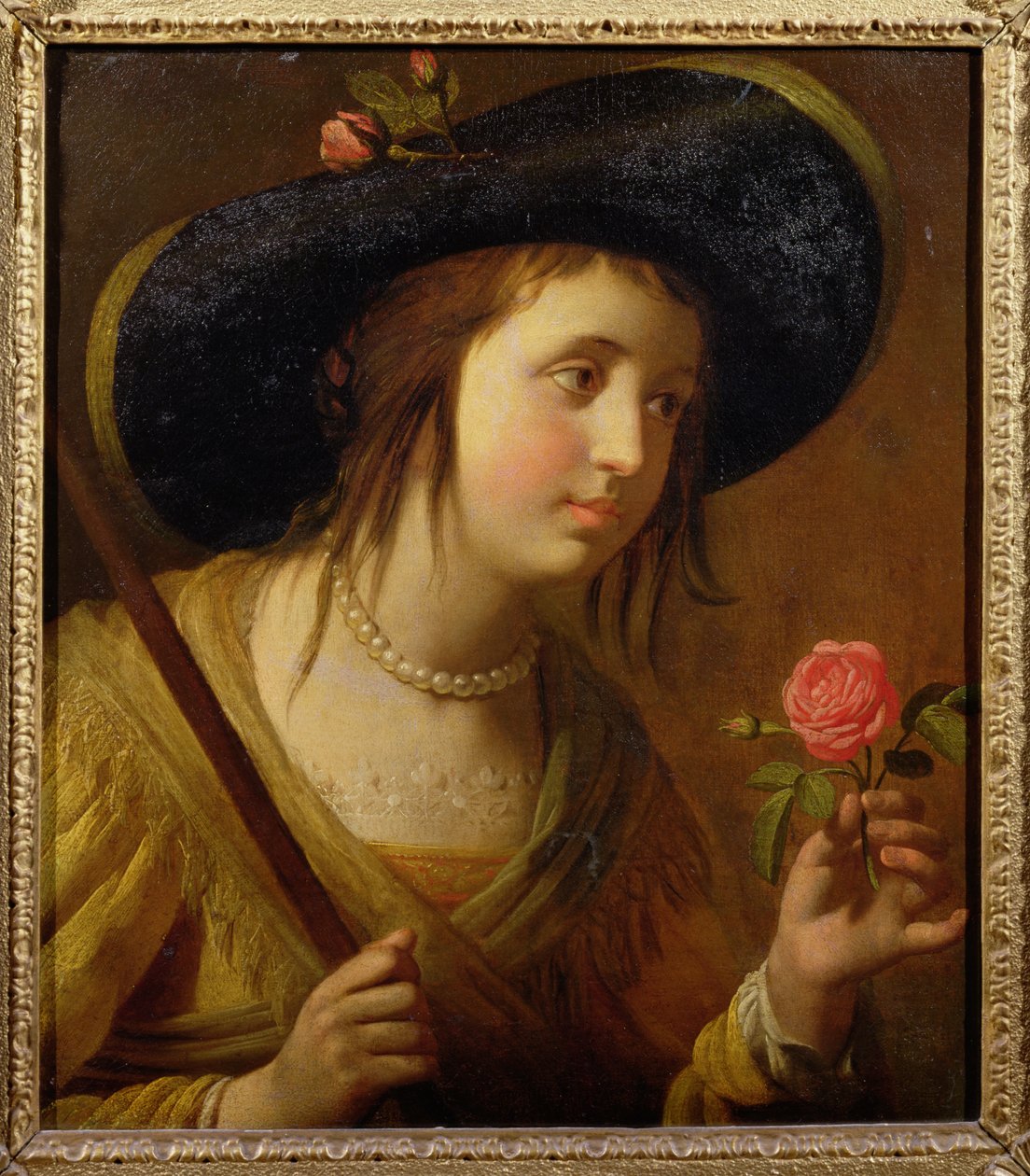 Princesse Sophia de Bohême (1630-1714), mère de George I en bergère - Gerrit van Honthorst