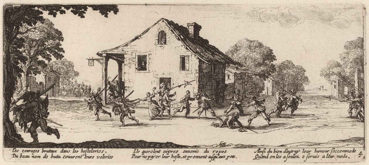 Scène de pillage - Gerrit van Schagen after Jacques Callot