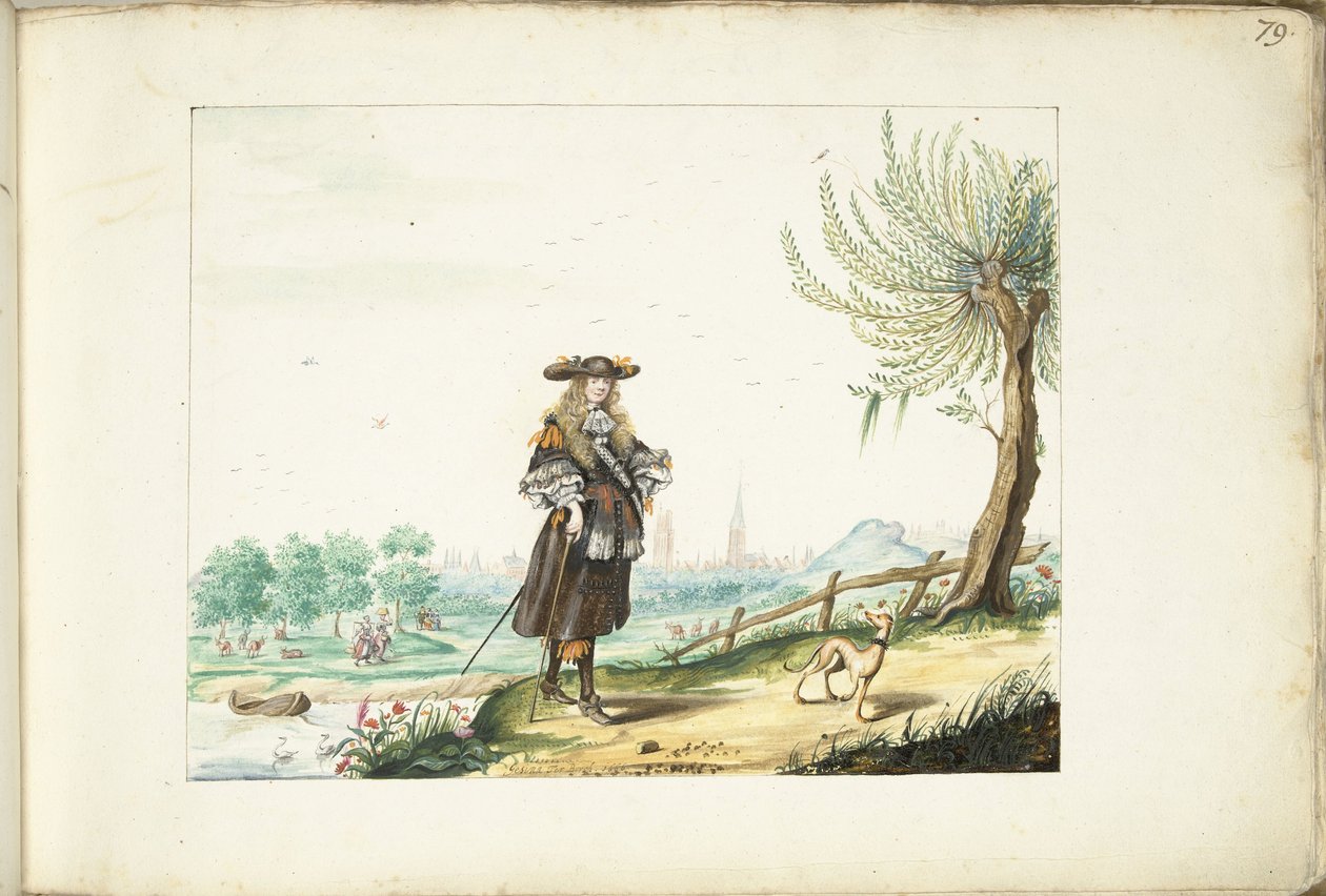Moses ter Borch à la campagne près de Zwolle - Gesina ter Borch (signed by artist)