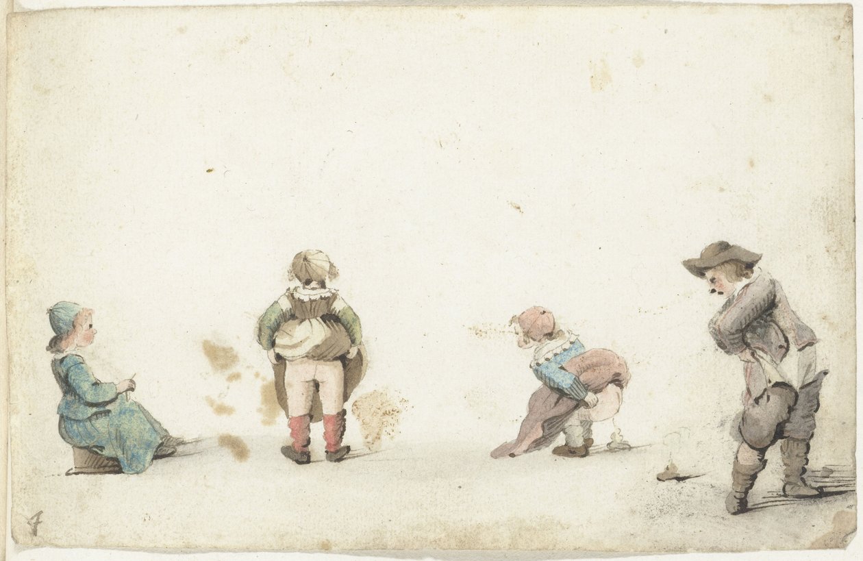 Quatre enfants faisant leurs besoins - Gesina ter Borch