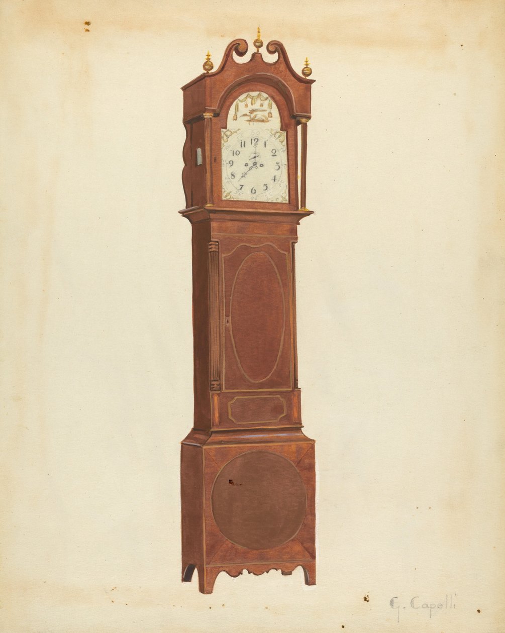 Horloge de grand-père, vers 1935 - Giacinto Capelli