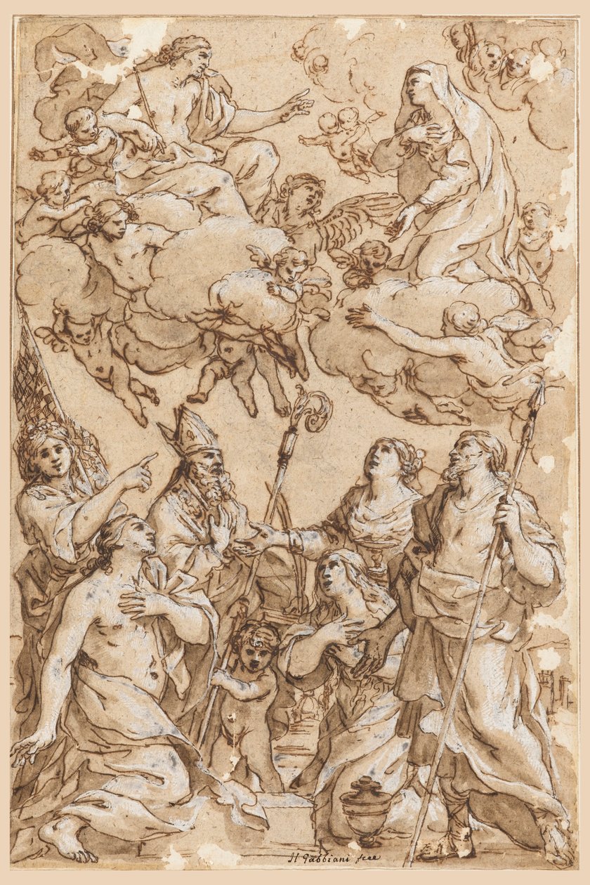 Christ et la Vierge avec les saints patrons de Pistoia - Giacinto Gimignani