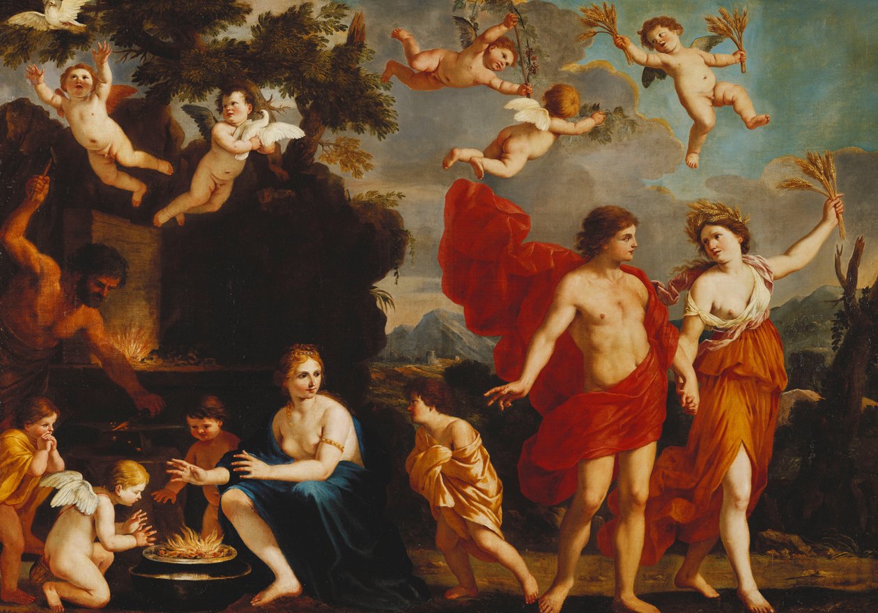 Sine Baccho et Cerere Friget Venus - Giacinto Gimignani or Gemignano