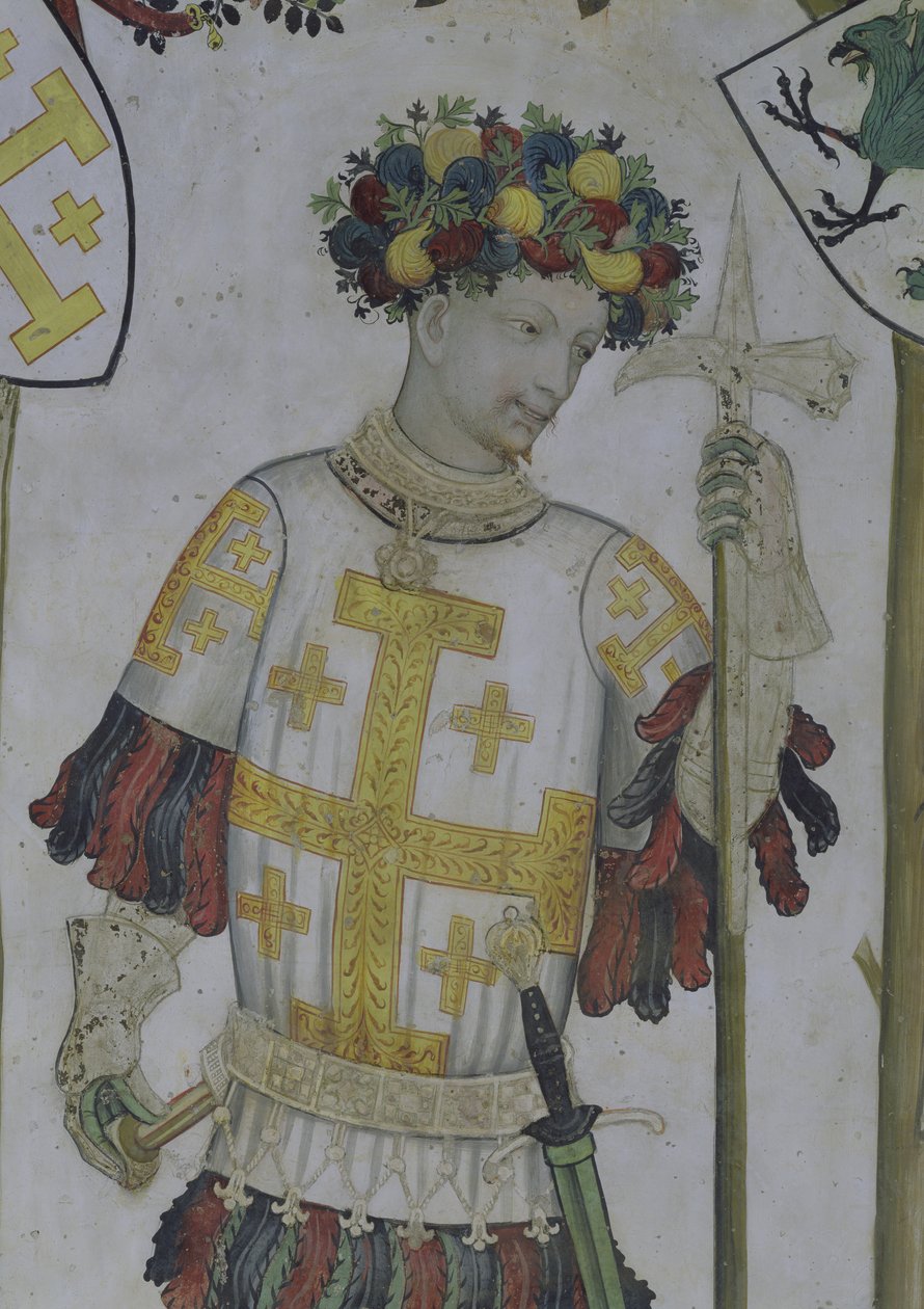 Les Neuf Preux, détail de Godefroy de Bouillon (c.1060-1100) 1418-30 - Giacomo Jaquerio