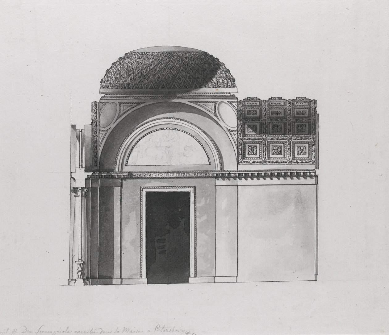 Conception de cabinet pour le Duc de Serracapriola à Petersburg - Giacomo Antonio Domenico Quarenghi