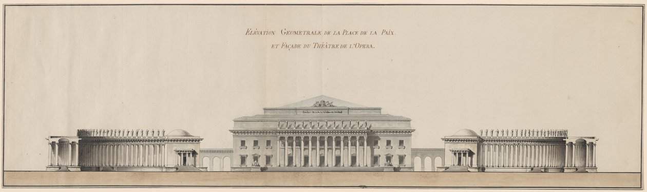 Élévation géométrique de la place de la Paix et façade de l