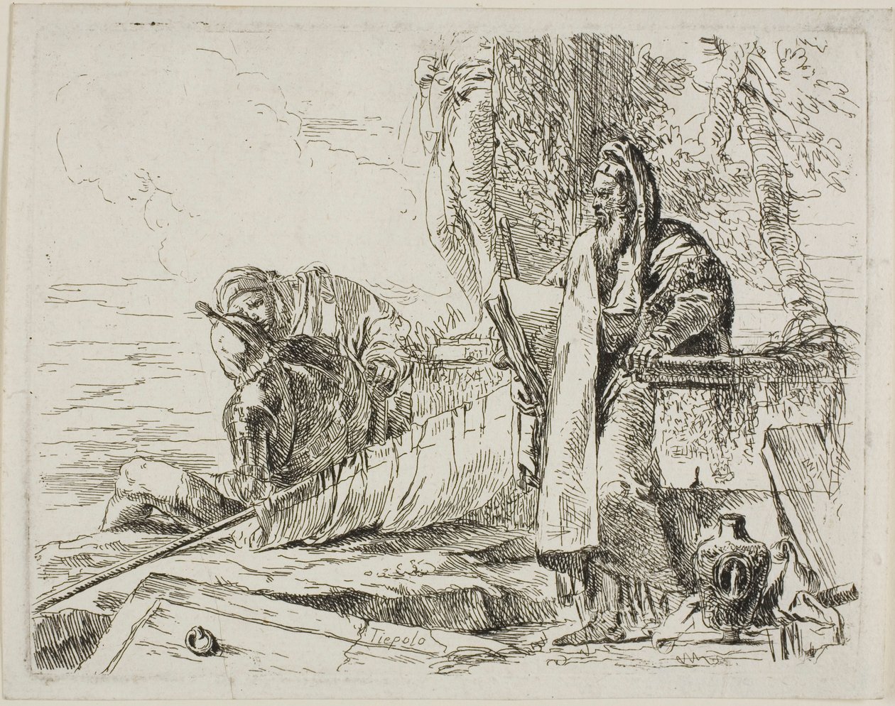 Philosophe debout et deux autres figures, de Capricci - Giambattista Tiepolo