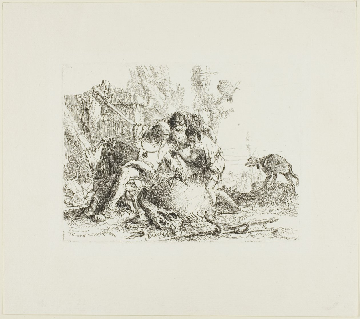 Deux magiciens et un enfant, de Scherzi - Giambattista Tiepolo