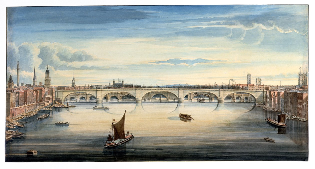 Vue ouest du nouveau pont de Londres et de l