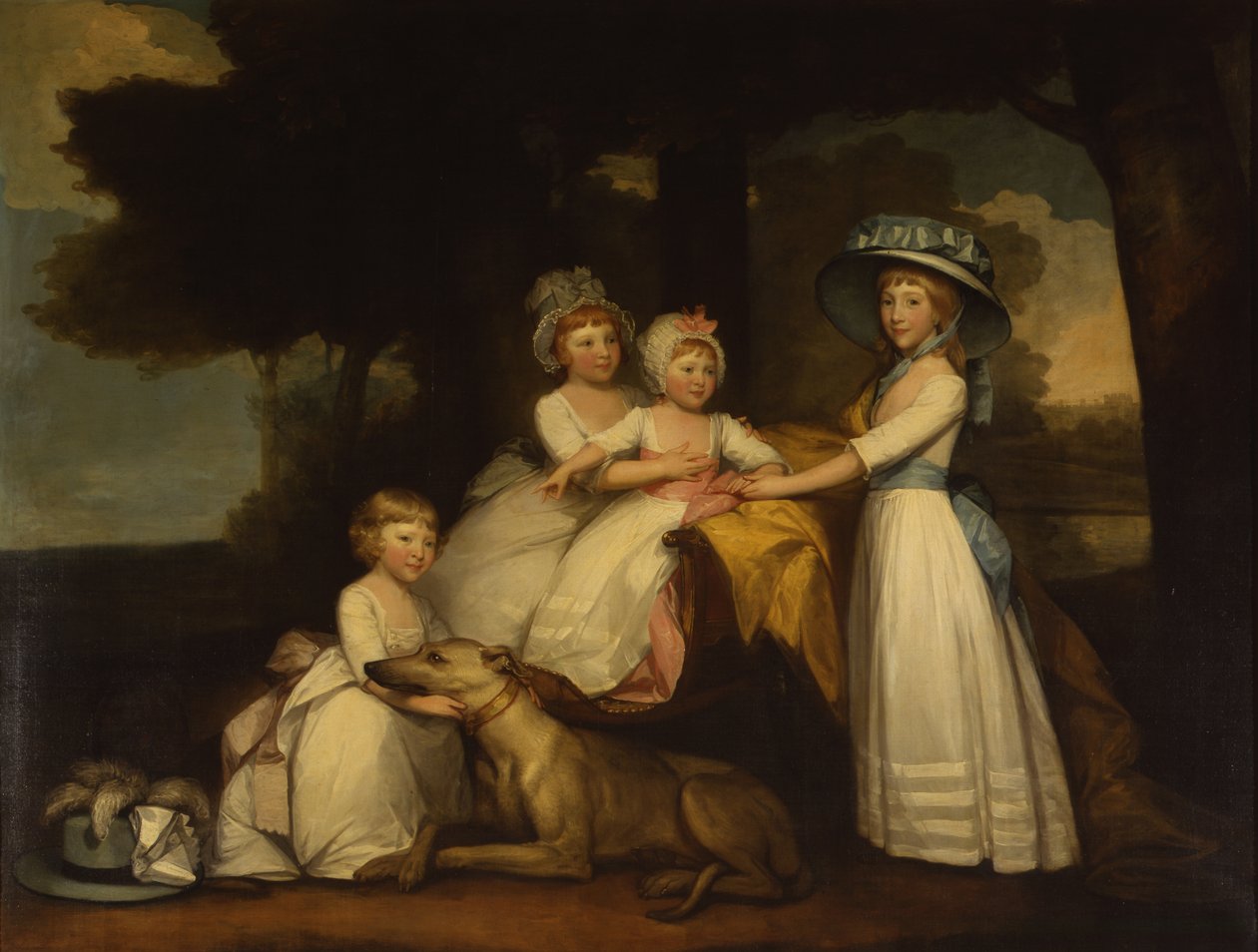 Portrait des enfants du 2e duc et de la duchesse Northumberland - Lady Elizabeth Percy, Earl Percy, Lady Julia Percy et Lady Agnes Percy - Gilbert Stuart
