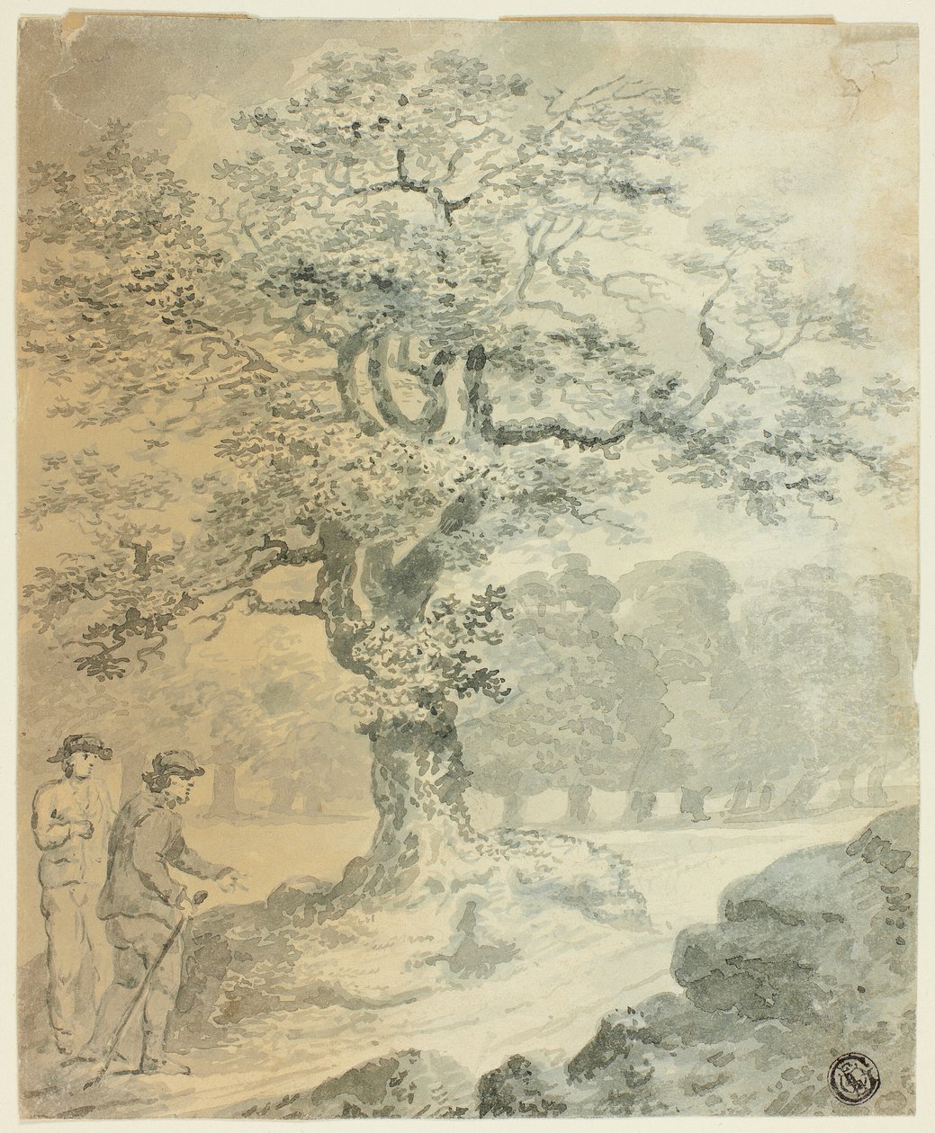 Paysage avec deux figures masculines - Gilbert Stuart Newton