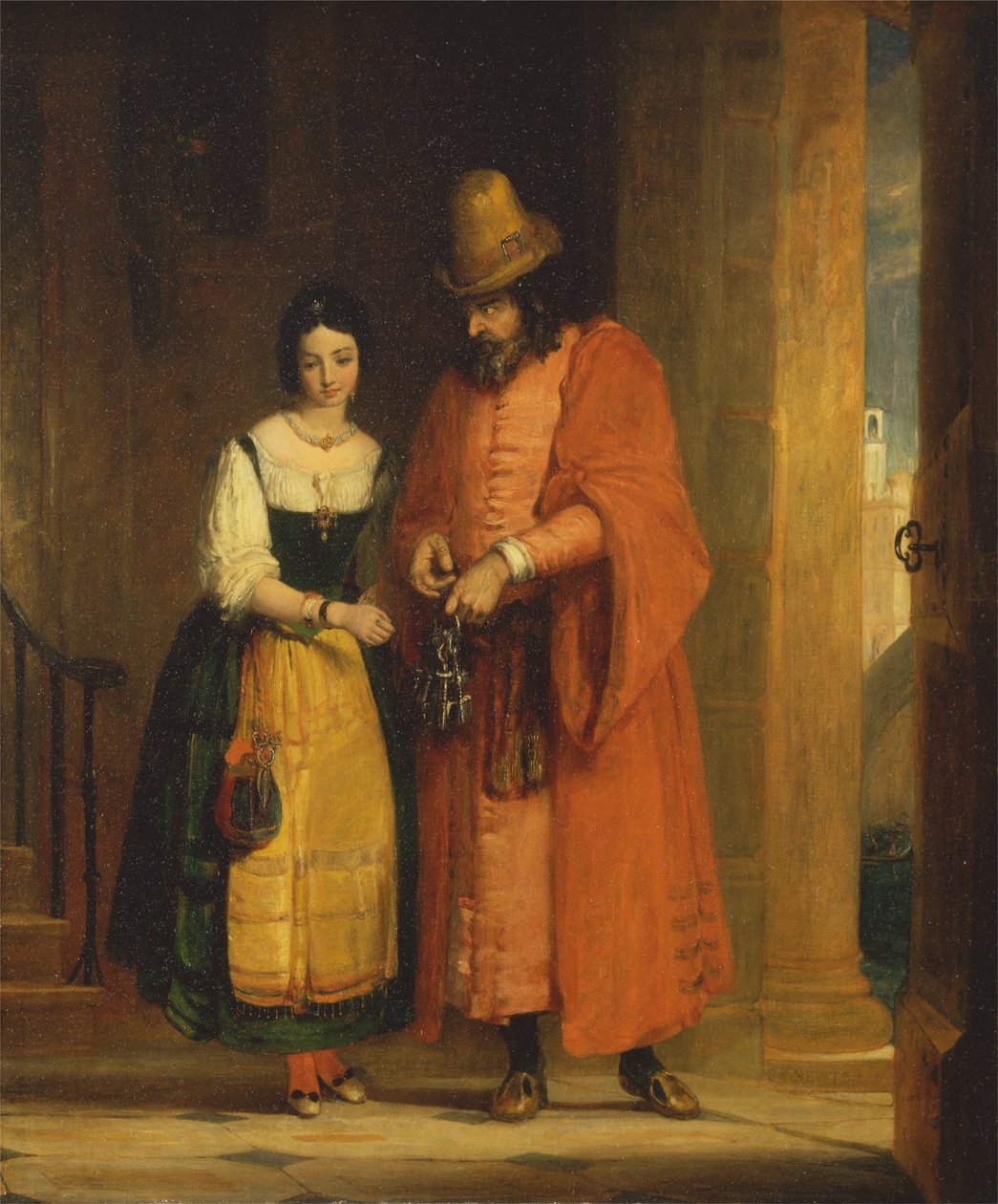 Shylock et Jessica du "Marchand de Venise", II, ii - Gilbert Stuart Newton