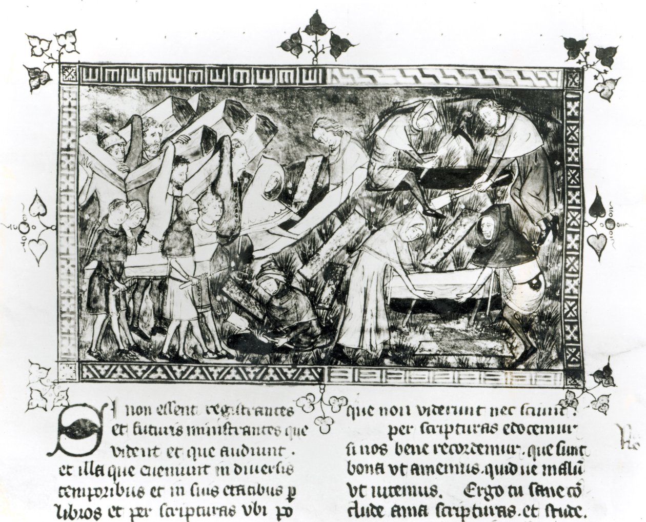 13076-77 f.24v La Peste Noire à Tournai, par Gilles de Muisit, après 1349 - Gilles Le Muisit