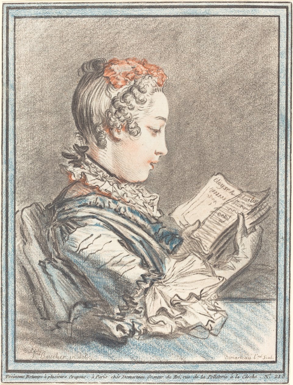 Jeune Fille Lisant Héloïse et Abélard - Gilles Demarteau