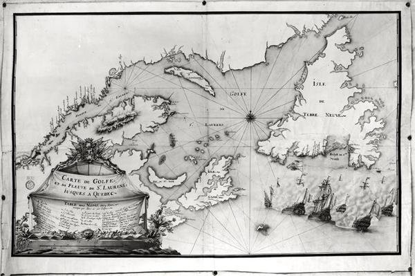 Carte du Golfe et du Fleuve Saint-Laurent, 1699 - Gilles Gabriel de Saccardi