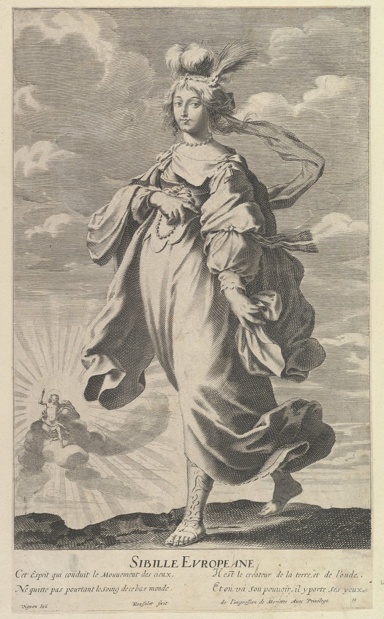 Sibylle Européenne, vers 1635. Créateurs : Gilles Rousselet, Abraham Bosse - Gilles Rousselet and Abraham Bosse