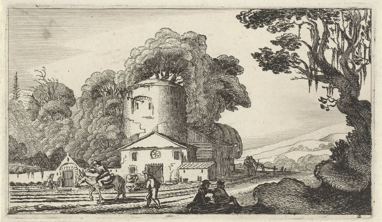 Paysage avec une tour (Twaalf landschappen met figuren) - Gillis van Scheyndel (I)