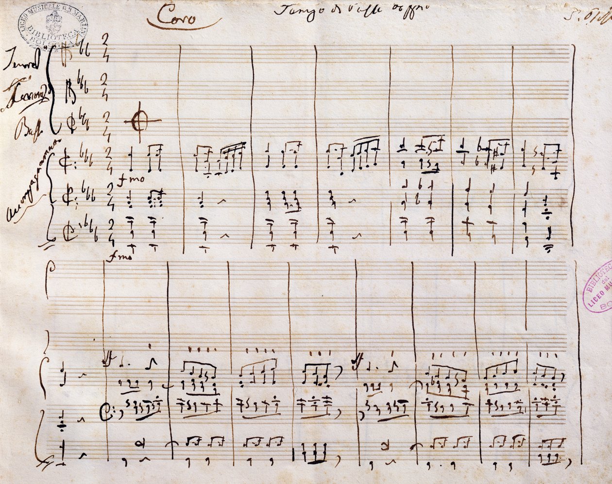 Partition manuscrite de Gioacchino Rossini - Gioachino Rossini