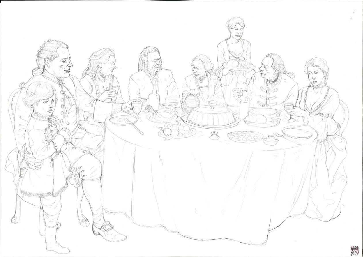 Vie quotidienne : famille de la noblesse lors d