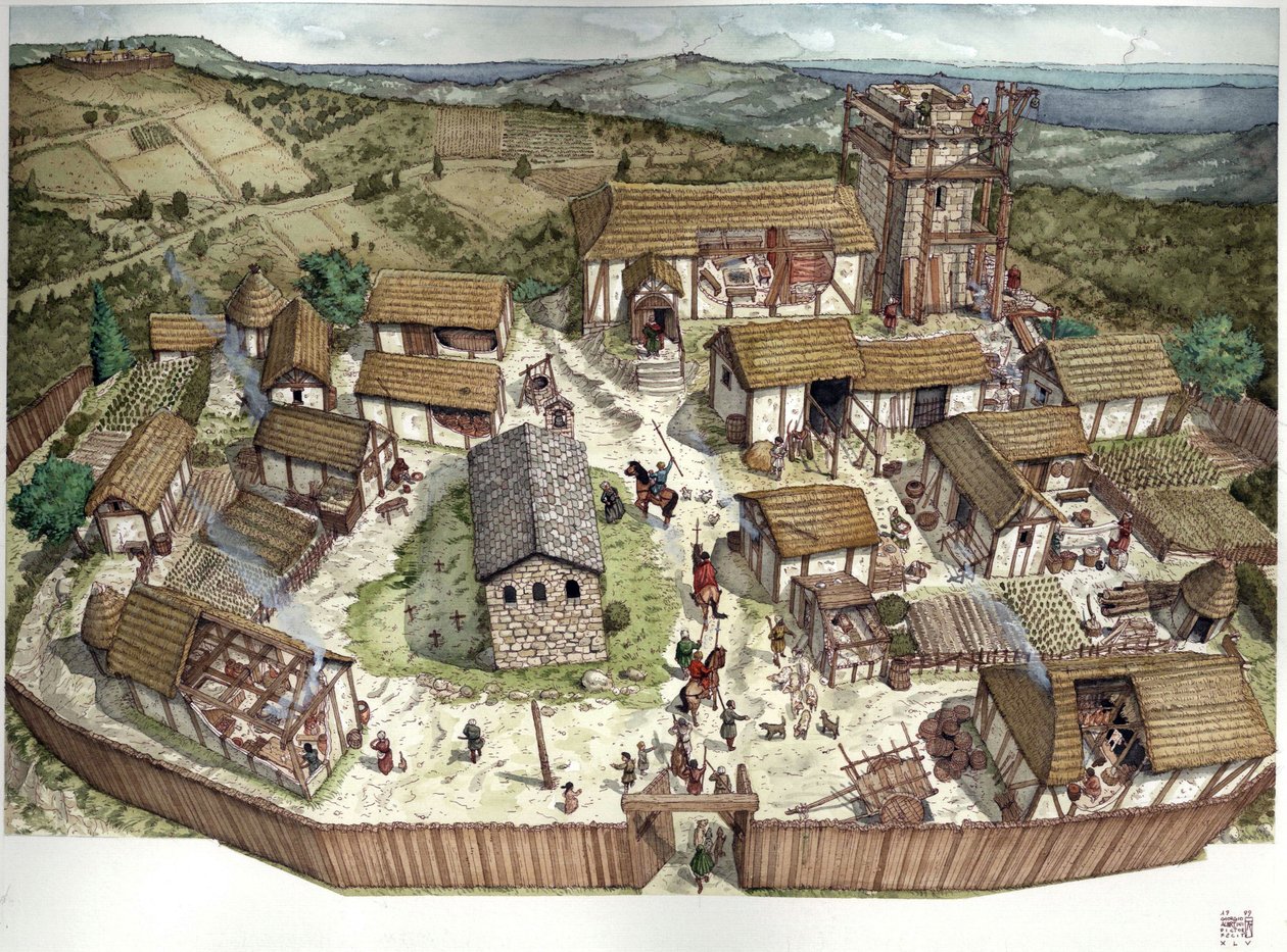 Moyen Âge : vue aérienne d