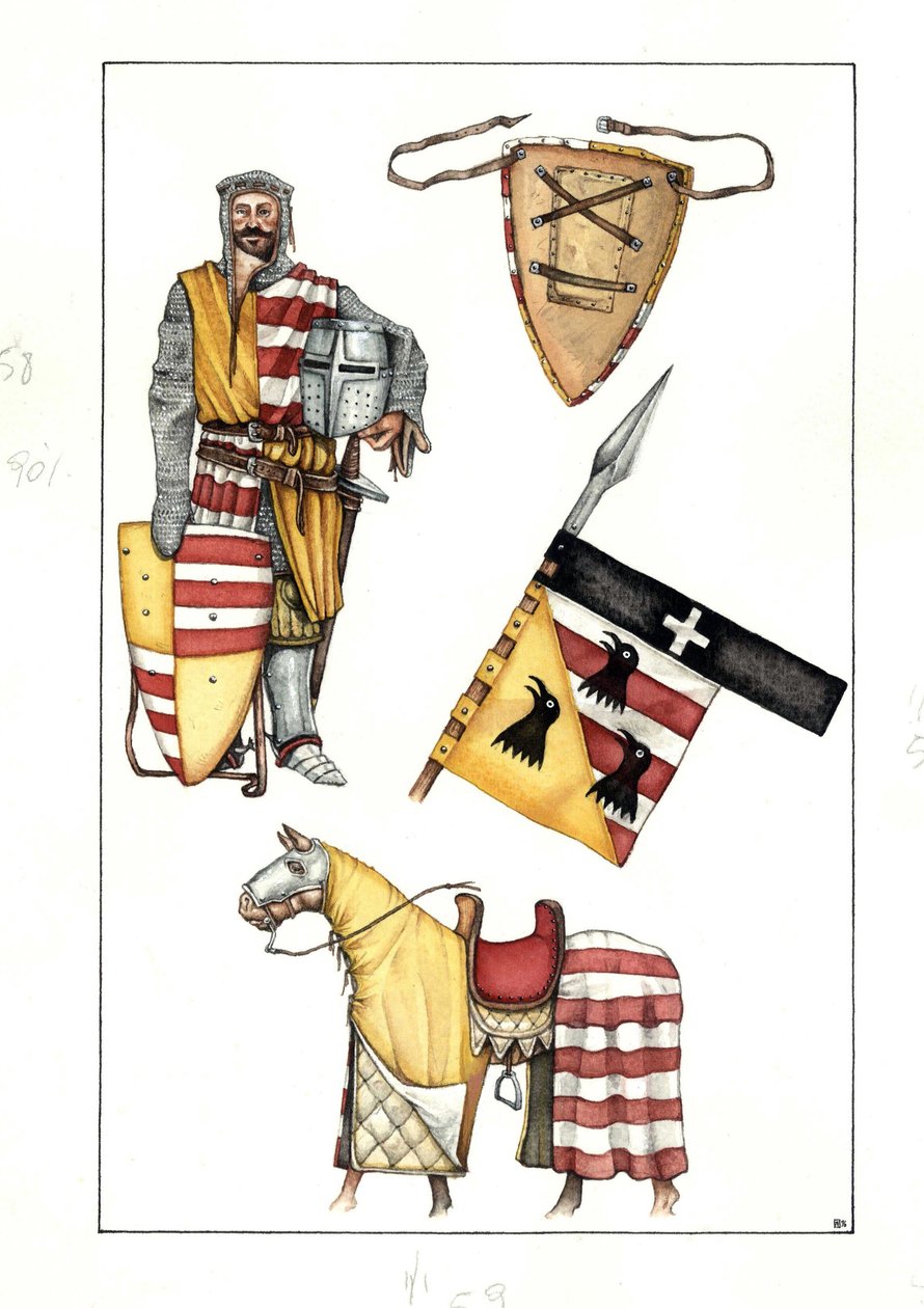 Moyen Âge : soldat de la cavalerie. XIIIe siècle - Giorgio Albertini