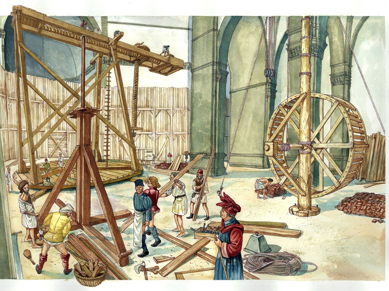 Renaissance : reconstruction du chantier de la coupole de l
