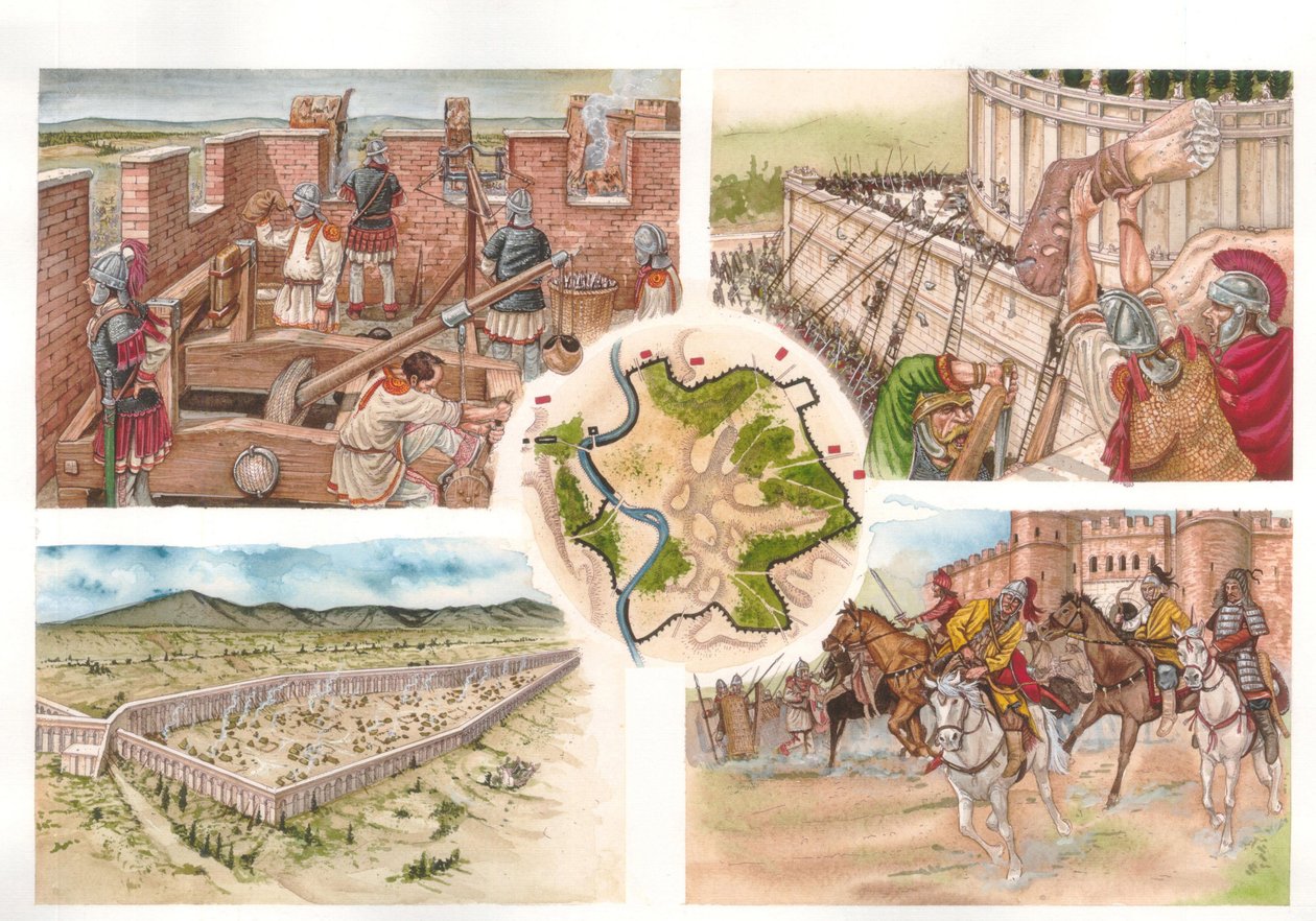 Guerre des Goths (535-553) entre les Byzantins et les Ostrogoths : siège de Rome en 537, défendue par l