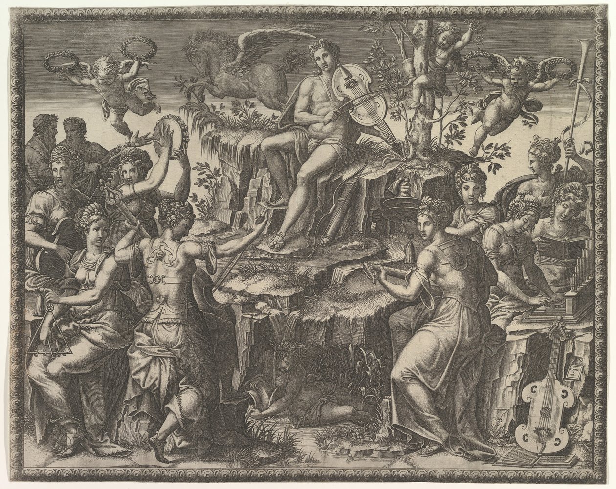 Apollon et les Muses, vers 1557 - Giorgio Ghisi