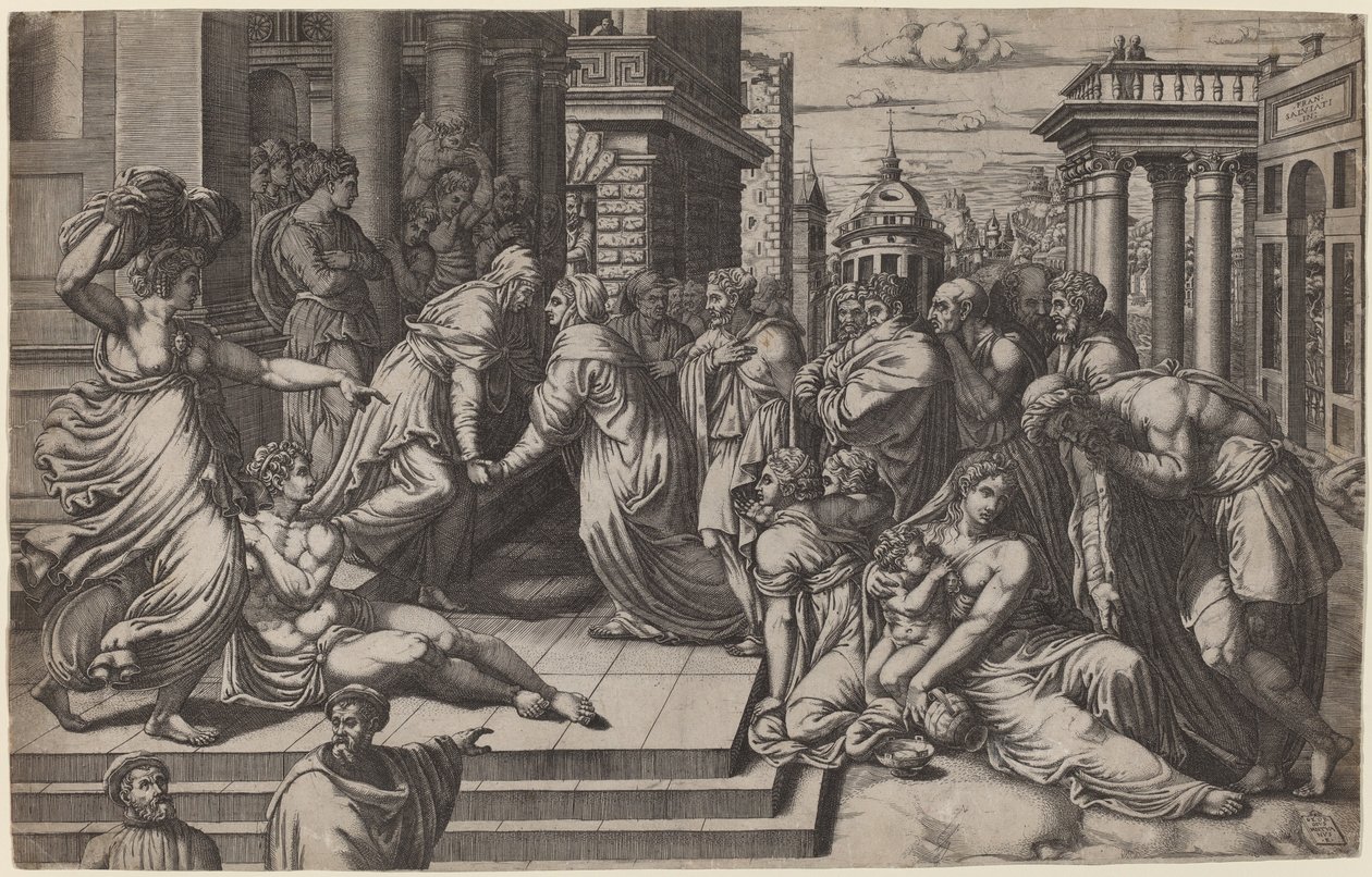 La Visitation - Giorgio Ghisi after Francesco Salviati