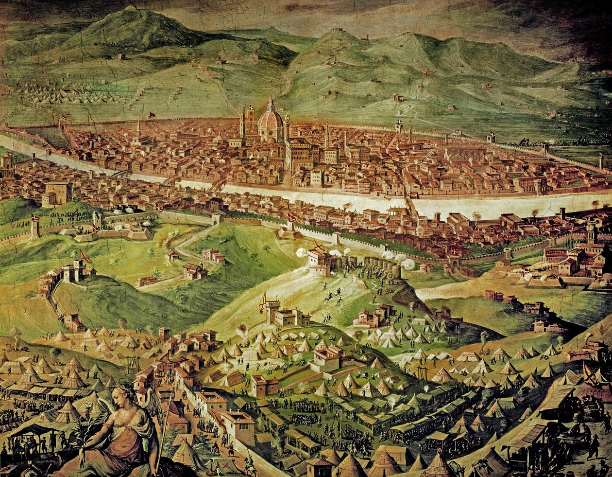 Vue de Florence (fresque) - Giorgio Vasari