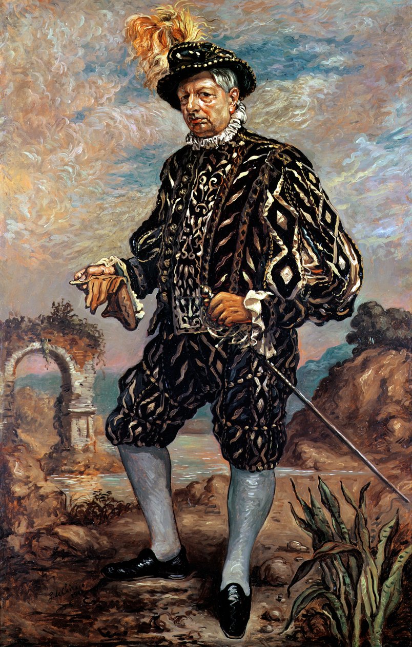Autoportrait en costume noir du XVIIe siècle - Giorgio de Chirico