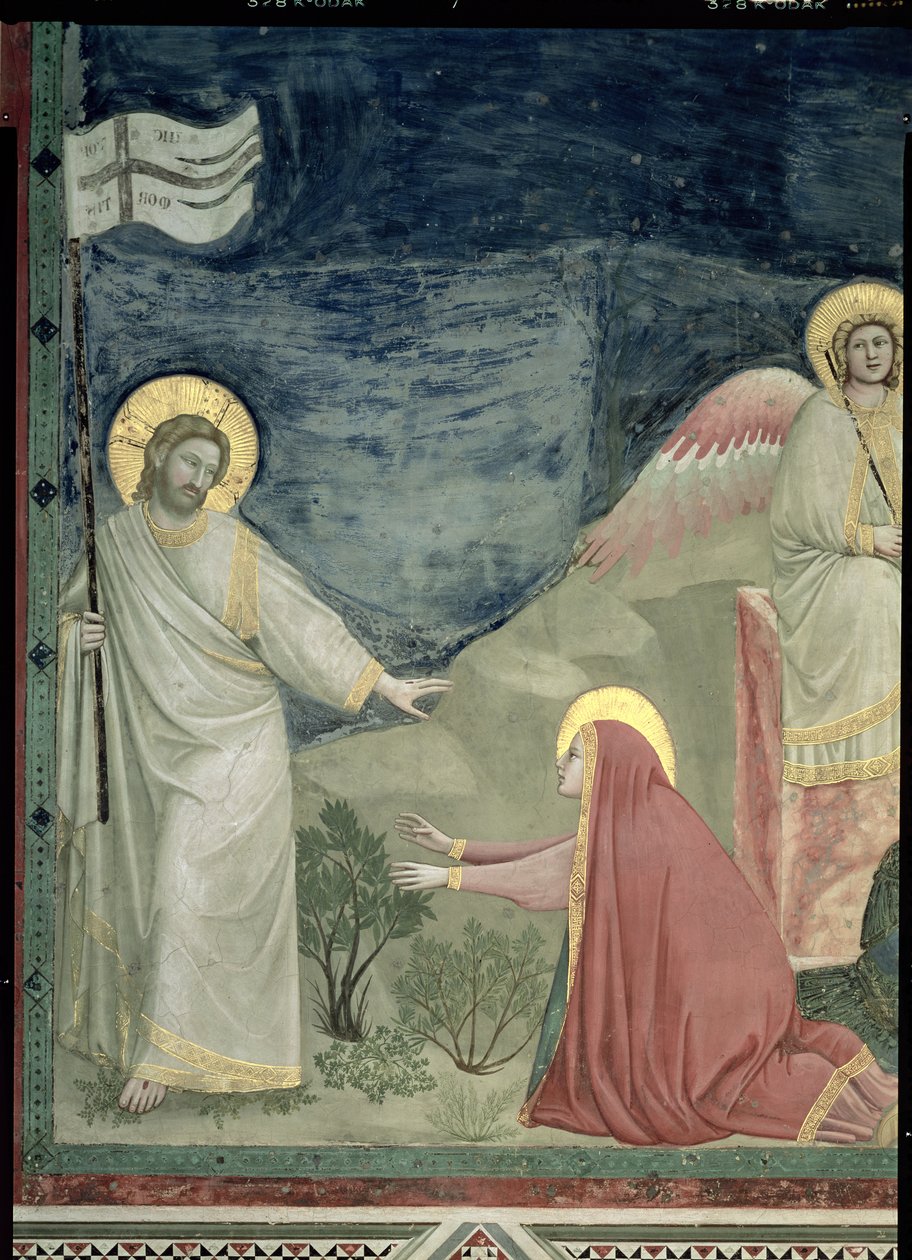 Noli me Tangere, (détail) du Christ et de Marie Madeleine, vers 1305 - Giotto di Bondone