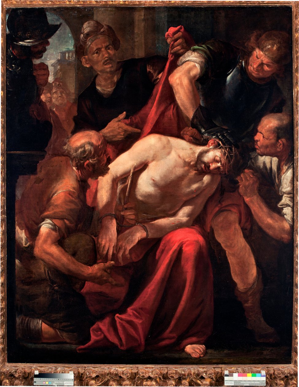 La Dérision du Christ (Jésus moqué par les soldats) Peinture de Gioacchino Assereto (1600-1649) 17ème siècle Gênes, Musei di Strada Nuova - Giovacchino Assereto
