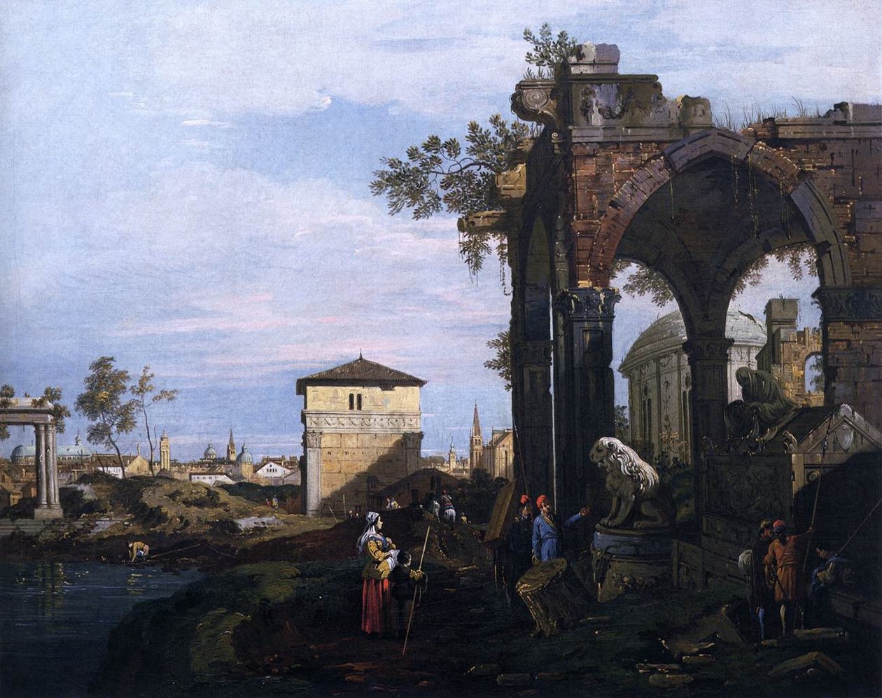 Caprice avec ruines et Porta Portello, Padoue - Giovanni Antonio Canal