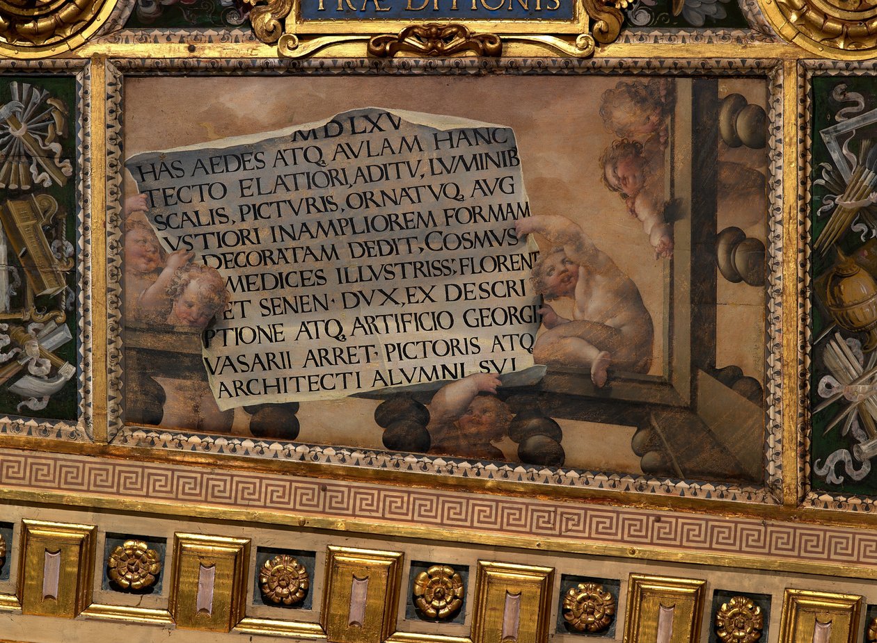 Putti avec rouleau et écriture - Giovanni Battista Naldini