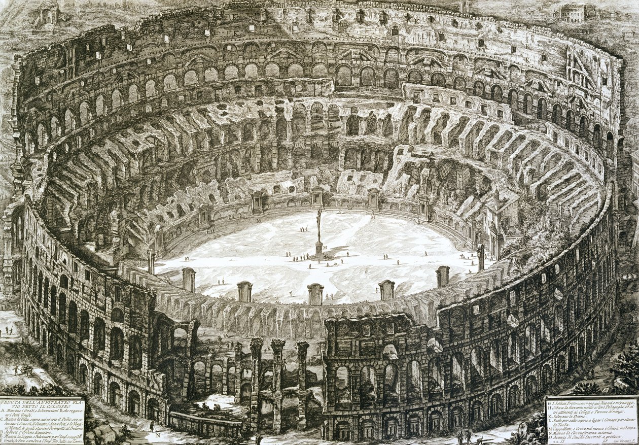 Vue aérienne du Colisée à Rome de 