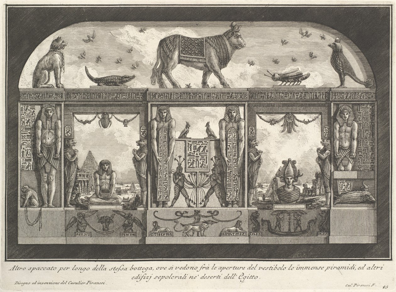 Décoration murale égyptienne pour le Caffè degli Inglesi, Piazza di Spagna, Rome, 1769. De Diverse maniere d